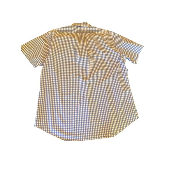 Ralph Lauren Custom Fit Blue Gingham Short Sleeve Mens Shirt Med Preppy Coastal - Picture 5 of 6